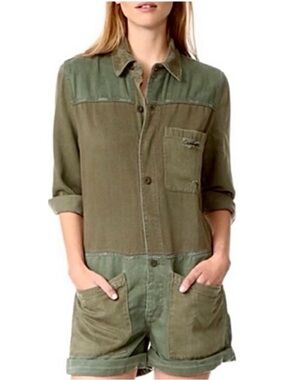 Hudson Jumpsuit Indie Utility Romper Grunge Cotton Distressed Modern Playsuit